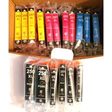 Printer Ink 251XL 17 cartridges Brand New EZink Canon Pixma All Colors picture