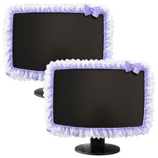 2 Pcs 23''-26'' Lovely Computer Monitor Cover with Bow-Knot Cute Elastic Moni... picture