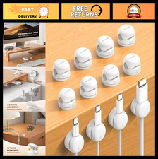 12-Pack Rotating Cord Organizer Clips | Desk & Nightstand Cable Management Gadge picture