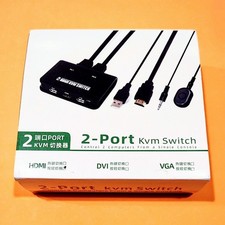 JideTech 2-Port KVM Switch USB HDMI Cable Video Cables & USB 4kx2k@30Hz picture