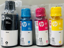 New Genuine HP 32XL Black 31 Cyan Magenta Yellow 4PK Ink Bottles picture