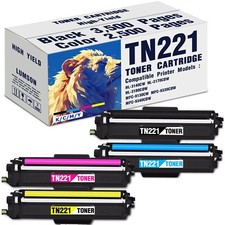 TN221 TN225 Toner Cartridge Set for Brother HL-3170CDW MFC-9340CDW (4 Pack) picture
