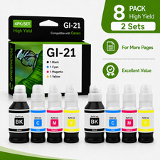 GREENCYCLE 8-Pack GI-21 GI21 Ink Tank Refill Bottles for Canon G1220 G3270 G2270 picture