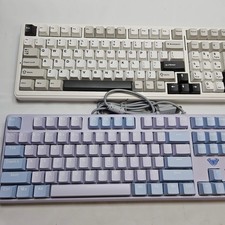 LOT OF 2 AULA MECHANICAL KEYBOARDS F99 AND AULA F99 F2088 Pro RGB GAMER OFFICE picture