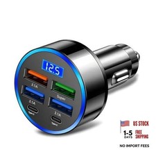6 Port USB C Car Charger Fast Charging 100W PD QC3.0 Adapter LED Std-6ports picture