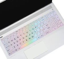 Keyboard Cover Skin for HP Laptop 15-db 15-dw 15-dy 15-da 15 Colorful Rainbow picture