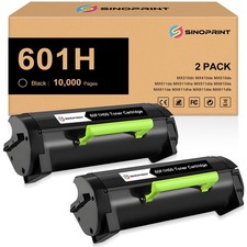 ** NEW Lexmark Toner | 601H / 60F1H00 | Black | High Yield | Compatible | 2-Pack picture