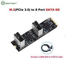 M.2 PCIe3.0 to 8 Ports SATA 6G Controller Card B/M key with 2 Mini SAS Interface picture