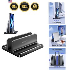 Vertical Laptop Stand Holder Organizer Plastic Adjustable Desktop Notebook Do... picture