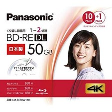 Panasonic 50GB Dual-Layer BD-RE Rewritable Blu-ray Discs (10+1 Pack) LM-BE50W11H picture