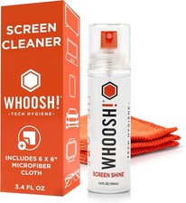 WHOOSH Screen Shine Go XL - 3.4 fl oz with Microfiber Cloth - Powerful Streak-F picture