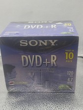 Sony DVD+R 10 Pack 120 Min. 4.7GB Jewel Case New Sealed Blank Discs   picture