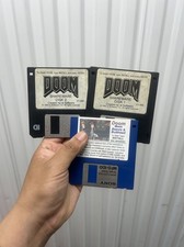 Vintage 1993 id Software DOOM 3.5” Floppy Disk 1 & 2 Original PC Version V1.666 picture