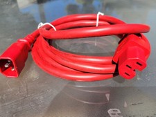 8 Foot Heavy Duty Power Extension Cord 15A 14 AWG C13 to C14 Red 8' picture