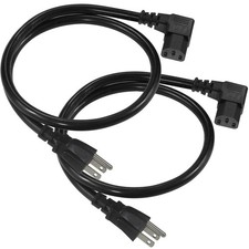 2 FT 90 Degree Computer Monitor Power Cord NEMA 515P To Right Angle C13 picture
