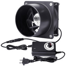 Small Axial Exhaust Fan, 80Mm 12V DC Fan with AC Plug Dual Ball Bearings Air Ex picture