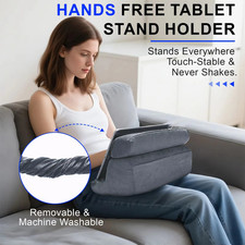 1 pc Tablet Pillow Holder Foldable iPad Stand for Lap Bed Desk with Pocket picture