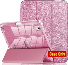 Glitter Pink Clear Case for iPad mini 6 & 7, Cute Protective Cover with Pencil H picture