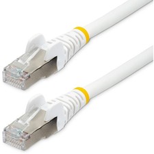 StarTech 25ft CAT6a Ethernet Cable, White Low Smoke Zero Halogen (LSZH) 10 GbE picture