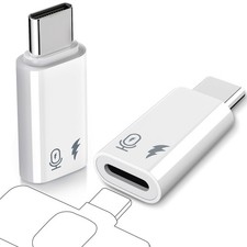 USB C to Lightning Microphone Adapter, 2 Pack Lightning Female to USBC Male f... picture