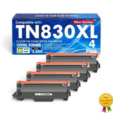 TN830 TN830XL Toner 4 Pack for Brother HL-L2460DW DCP-L2640DW BlackNEW SEALED  picture