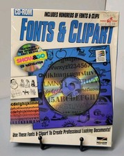 Fonts And Clipart PC CD Rom Vintage Software picture