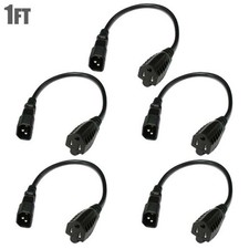 5x 1FT IEC320 C14 to NEMA 5-15R 125V AC 10A 10 Amp Monitor PC Power Cord Cable picture