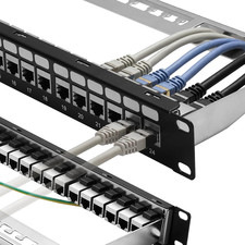 Patch Panel 24 Port Cat6A with Inline Keystone 10G Support, Coupler Patch Panel picture