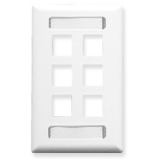 ICC FACEPLATE ID 1-GANG 6-PORT WHITE IC107S06WH UPC 633758016162 picture