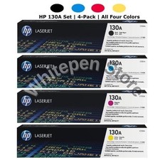 HP 130A Toner Cartridge Set 4-Pack Black Cyan Yellow Magenta picture