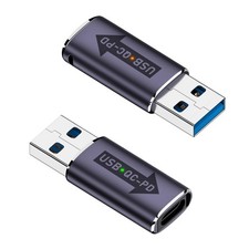 QIANRENON USB3.1 QC to USB C PD Adapter, 2Pcs, 32W, Male Type Blue picture