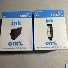 Onn Ink Cartridge Printer Toner 564XL BLACK (Exp 3/26 & 5/24) SEALED - Lot Of 2 picture