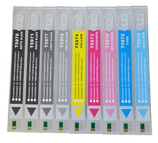 9pcs Refillable HDR Pigment ink Cartridges for Epson Stylus 7890/9890+Resetter picture