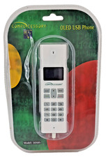 Compucessory OLED USB Phone White VoIP Model 30585 PC Phone Audio Conferencing  picture