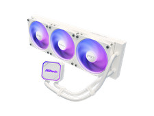 ASRock AIO PRO White 360 ARGB 27mm radiator, ARGB waterblock, ARGB Hub-lighting picture