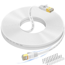 Cable de internet 100 pies viene con 20 abrazaderas para cables Cat 7 Ethernet picture