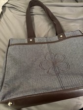 Thirty One Denim Laptop/Tote Bag With 3 Main Dividers, Front And Back Pockets picture