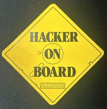1986 Activision Entertainment Software Hacker On Board STICKER Commodore 64 128 picture
