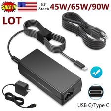 LOT USB C/Type C 45W/65W/90W Adapter Charger For Laptop Dell Acer HP ASUS Lenovo picture