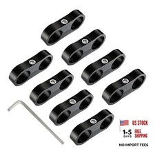  Hose Separator Clamp,Fuel Line Mounting Clamp Aluminum Black () AN12 8 picture
