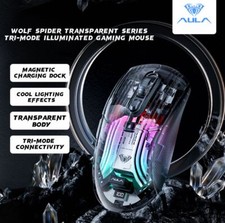 AULA SC630 Transparent Gaming Mouse - Tri-Mode Connectivity with Cool Backlight picture
