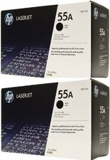 2 New Genuine Original OEM HP CE255A Laser Toner Cartridges 55A SEALED BAG picture