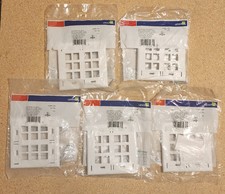 (5) Leviton 42080-12W Quickport Wallplate, Dual Gang, 12-Port, White, UNOPENED  picture