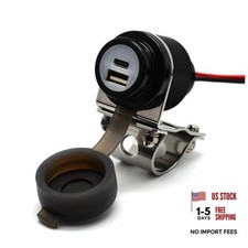 Waterproof Motorcycle USB-C Charger 36W PD QC3.0 Dual Port Black picture