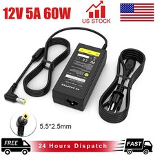 Netbook AC Power Supply Adapter DC 12 Volt 5 Amp (12V 5A) LCD Monitor Laptop us picture