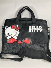 Hello Kitty Black Laptop Computer Messenger Bag 15” Travel Case CUTE picture
