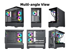 SAMA SV02 ATX Computer Gaming PC Case Mid Tower Black with 3 ARGB Fans picture