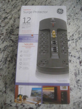 GE PREMIUM 12 Outlet Surge Protector 8 ft Long Cord 4200 Joules Router Plugs NEW picture