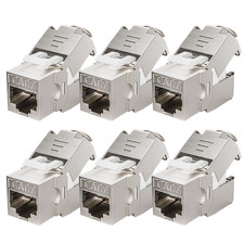 Cat 7 Cat 6A Shielded RJ45 Keystone Jack 6-Pack, 10G Ethernet Keystone Jack Tool picture