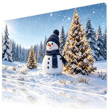Cute Funny Snowman Winter Christmas Tree Mat for Keyboard and Mouse Desk Pad picture
